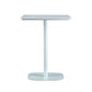 Modern Square Dining Table Wood Tabletop with Steel Pedestal Base White 19.7"L x 19.7"W x 29.5"H Without Chairs Clearhalo 'Dining Tables & Seating' 'Dining Tables' 'dining_table' 'furn' 'furn_dining_table' 'Furniture' 'Kitchen & Dining Furniture' 7747145