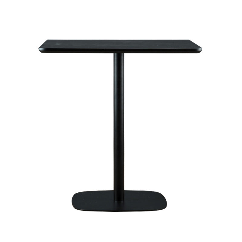 Modern Square Dining Table Wood Tabletop with Steel Pedestal Base Clearhalo 'Dining Tables & Seating' 'Dining Tables' 'dining_table' 'furn' 'furn_dining_table' 'Furniture' 'Kitchen & Dining Furniture' 7747148