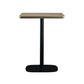 Modern Square Dining Table Wood Tabletop with Steel Pedestal Base Natural Wood Black 19.7"L x 19.7"W x 29.5"H Without Chairs Clearhalo 'Dining Tables & Seating' 'Dining Tables' 'dining_table' 'furn' 'furn_dining_table' 'Furniture' 'Kitchen & Dining Furniture' 7747149