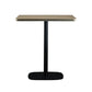 Modern Square Dining Table Wood Tabletop with Steel Pedestal Base Natural Wood Black Without Chairs Clearhalo 'Dining Tables & Seating' 'Dining Tables' 'dining_table' 'furn' 'furn_dining_table' 'Furniture' 'Kitchen & Dining Furniture' 7747151