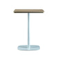 Modern Square Dining Table Wood Tabletop with Steel Pedestal Base Natural Wood White 19.7"L x 19.7"W x 29.5"H Without Chairs Clearhalo 'Dining Tables & Seating' 'Dining Tables' 'dining_table' 'furn' 'furn_dining_table' 'Furniture' 'Kitchen & Dining Furniture' 7747152