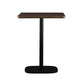 Modern Square Dining Table Wood Tabletop with Steel Pedestal Base Nut-Brown 19.7"L x 19.7"W x 29.5"H Without Chairs Clearhalo 'Dining Tables & Seating' 'Dining Tables' 'dining_table' 'furn' 'furn_dining_table' 'Furniture' 'Kitchen & Dining Furniture' 7747156