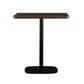 Modern Square Dining Table Wood Tabletop with Steel Pedestal Base Nut-Brown Without Chairs Clearhalo 'Dining Tables & Seating' 'Dining Tables' 'dining_table' 'furn' 'furn_dining_table' 'Furniture' 'Kitchen & Dining Furniture' 7747158