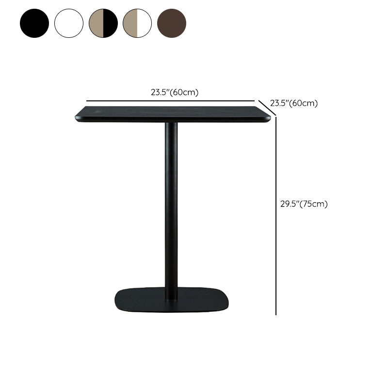 Modern Square Dining Table Wood Tabletop with Steel Pedestal Base Clearhalo 'Dining Tables & Seating' 'Dining Tables' 'dining_table' 'furn' 'furn_dining_table' 'Furniture' 'Kitchen & Dining Furniture' 7747161