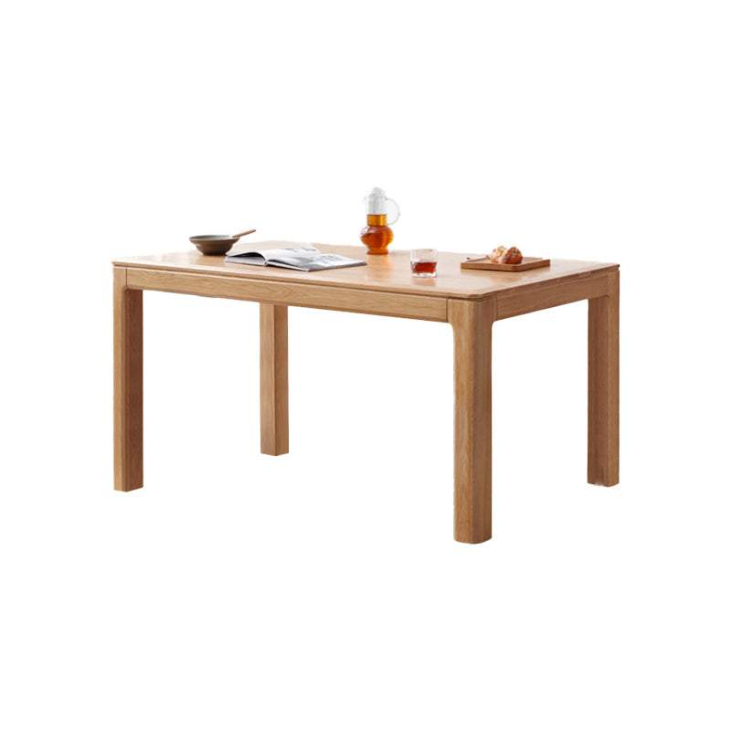 Modern Style Rectangle Oak Solid Wood Dining Table in Natural Without Chairs Clearhalo 'Dining Tables & Seating' 'Dining Tables' 'dining_table' 'furn' 'furn_dining_table' 'Furniture' 'Kitchen & Dining Furniture' 7747194