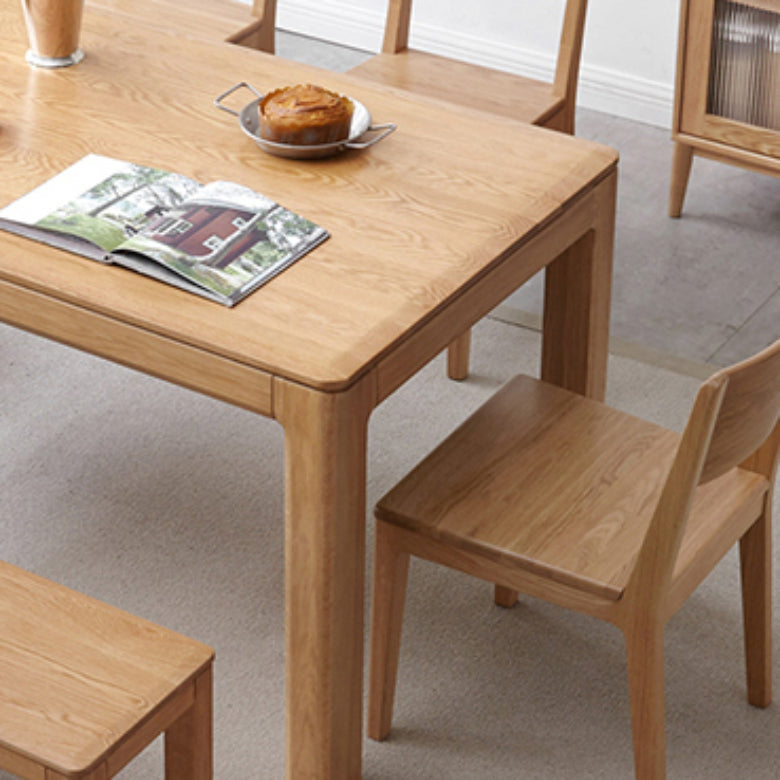 Modern Style Rectangle Oak Solid Wood Dining Table in Natural Clearhalo 'Dining Tables & Seating' 'Dining Tables' 'dining_table' 'furn' 'furn_dining_table' 'Furniture' 'Kitchen & Dining Furniture' 7747202