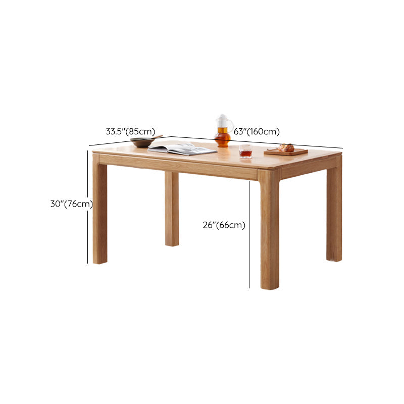 Modern Style Rectangle Oak Solid Wood Dining Table in Natural Clearhalo 'Dining Tables & Seating' 'Dining Tables' 'dining_table' 'furn' 'furn_dining_table' 'Furniture' 'Kitchen & Dining Furniture' 7747205