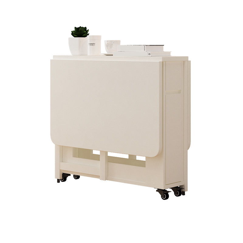 Modern Style Rectangle Solid Wood Dining Site Table with Drop-Leaf