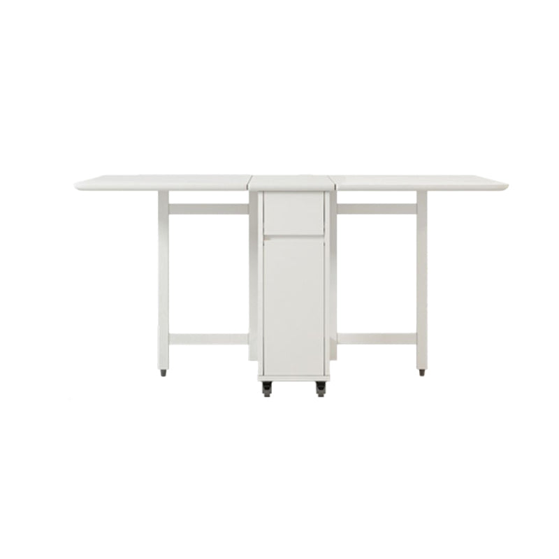 Modern Style Rectangle Solid Wood Dining Site Table with Drop-Leaf