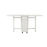 Modern Style Rectangle Solid Wood Dining Site Table with Drop-Leaf