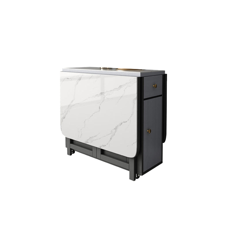 Modern Style Rectangle Folding Dining Table, 59" x 31.5" x 29.3"