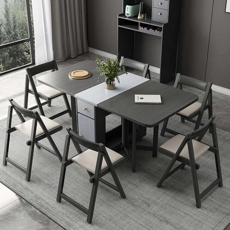 Modern Style Rectangle Folding Dining Table, 59" x 31.5" x 29.3"