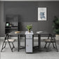 Modern Style Rectangle Folding Dining Table, 59" x 31.5" x 29.3"