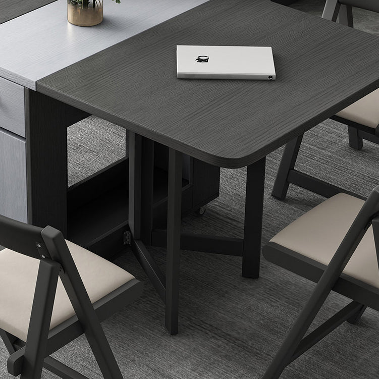 Modern Style Rectangle Folding Dining Table, 59" x 31.5" x 29.3"