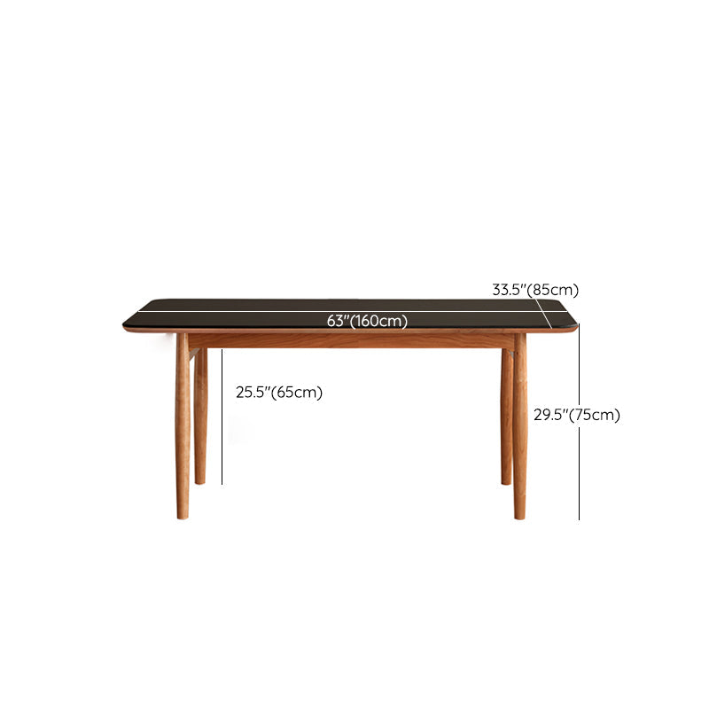 Simplicity Style Rectangle Stone Fixed Dinner Table with 4-foot Clearhalo 'Dining Tables & Seating' 'Dining Tables' 'dining_table' 'furn' 'furn_dining_table' 'Furniture' 'Kitchen & Dining Furniture' 7747272