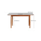 Simplicity Style Rectangle Stone Fixed Dinner Table with 4-foot Clearhalo 'Dining Tables & Seating' 'Dining Tables' 'dining_table' 'furn' 'furn_dining_table' 'Furniture' 'Kitchen & Dining Furniture' 7747274