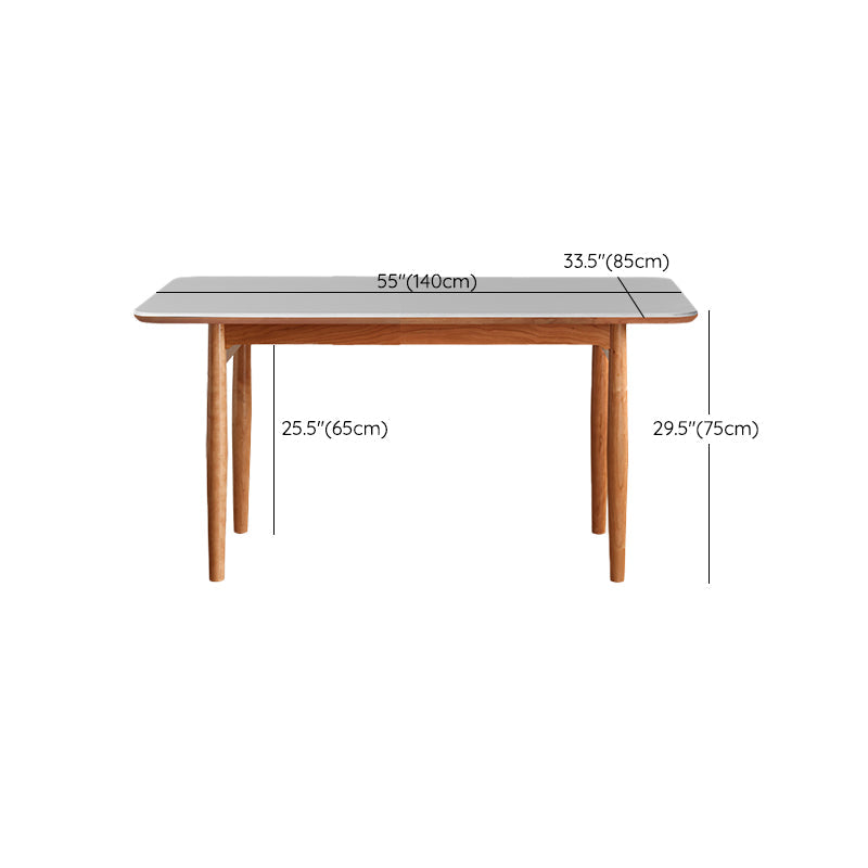 Simplicity Style Rectangle Stone Fixed Dinner Table with 4-foot Clearhalo 'Dining Tables & Seating' 'Dining Tables' 'dining_table' 'furn' 'furn_dining_table' 'Furniture' 'Kitchen & Dining Furniture' 7747275