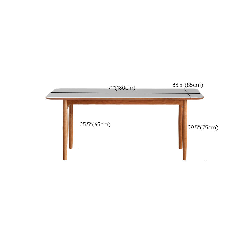 Simplicity Style Rectangle Stone Fixed Dinner Table with 4-foot Clearhalo 'Dining Tables & Seating' 'Dining Tables' 'dining_table' 'furn' 'furn_dining_table' 'Furniture' 'Kitchen & Dining Furniture' 7747277