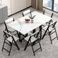 Table de salle à manger rectangulaire en bois de style simplicité avec abattant
