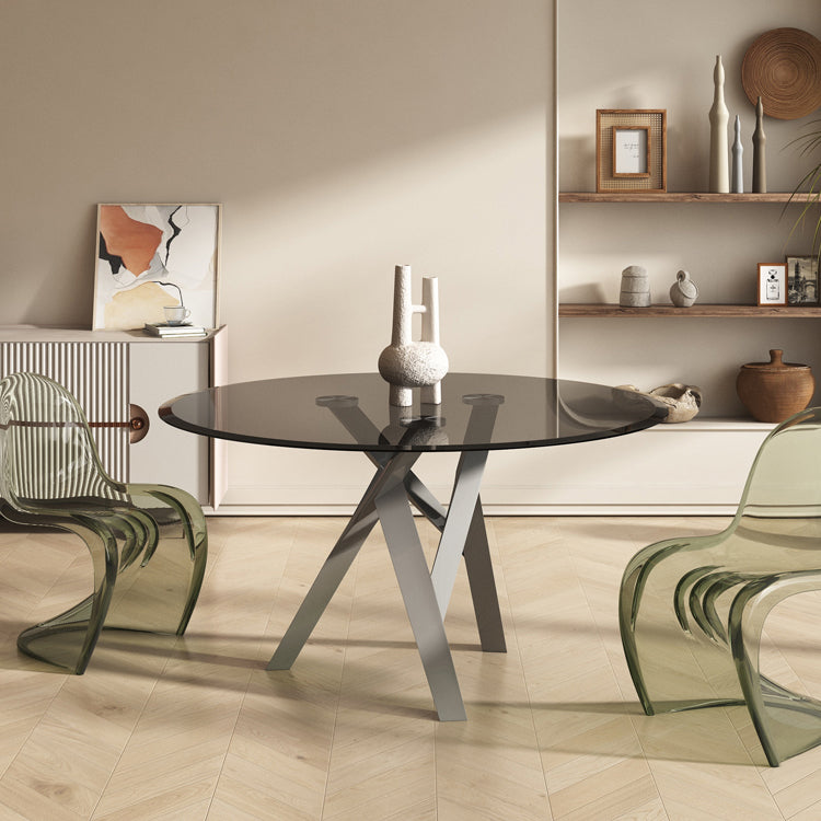 1/2/3 Piece Round Shape Tempered Glass Dining Room Furniture Set Clearhalo 'Dining Room Sets' 'Dining Tables & Seating' 'dining_room_set' 'furn' 'furn_dining_room_set' 'Furniture' 'Kitchen & Dining Furniture' 7747313