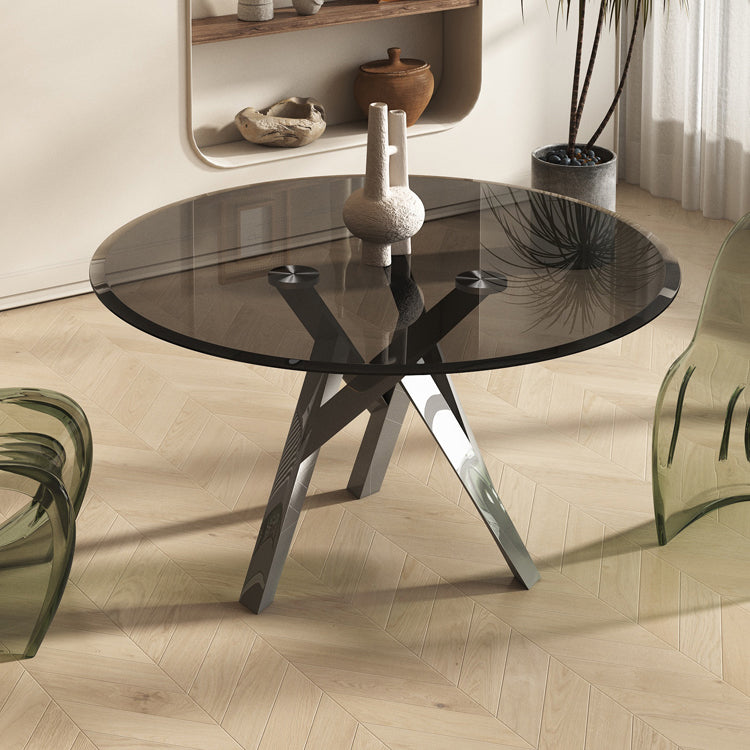 1/2/3 Piece Round Shape Tempered Glass Dining Room Furniture Set Clearhalo 'Dining Room Sets' 'Dining Tables & Seating' 'dining_room_set' 'furn' 'furn_dining_room_set' 'Furniture' 'Kitchen & Dining Furniture' 7747316