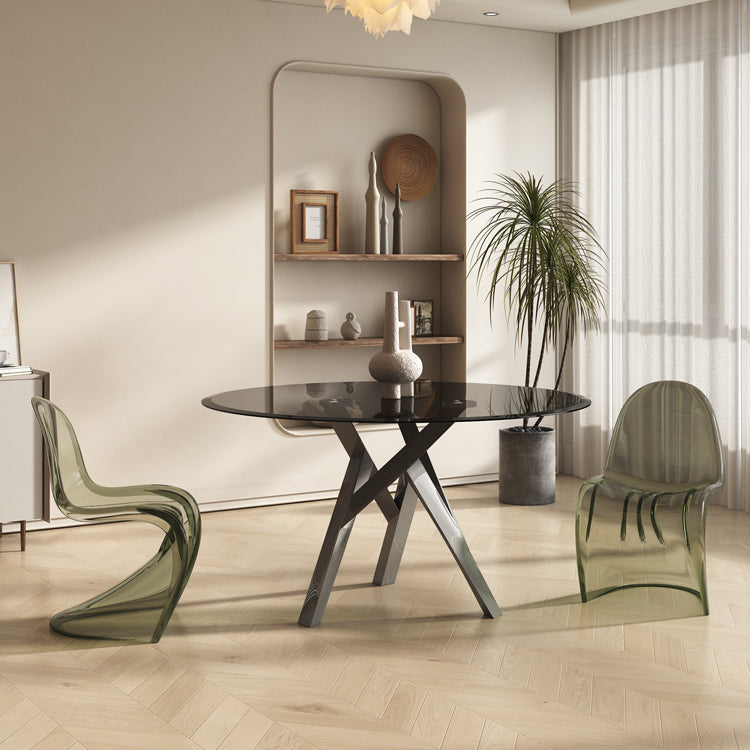 1/2/3 Piece Round Shape Tempered Glass Dining Room Furniture Set Clearhalo 'Dining Room Sets' 'Dining Tables & Seating' 'dining_room_set' 'furn' 'furn_dining_room_set' 'Furniture' 'Kitchen & Dining Furniture' 7747318