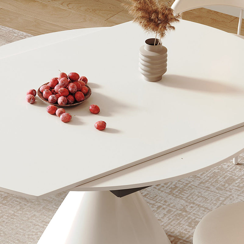 Zeitgenössischer ausziehbarer Sintered Stone Top Esstisch mit Stühlen