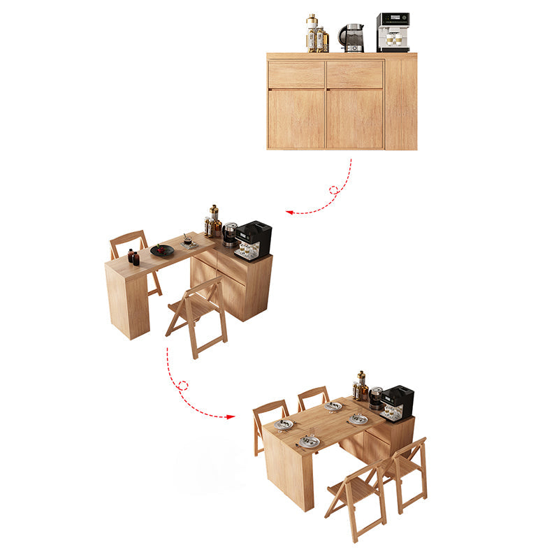 1/3/5 Stück zeitgenössischer Holz -Esszimmerstuhl und Tischset