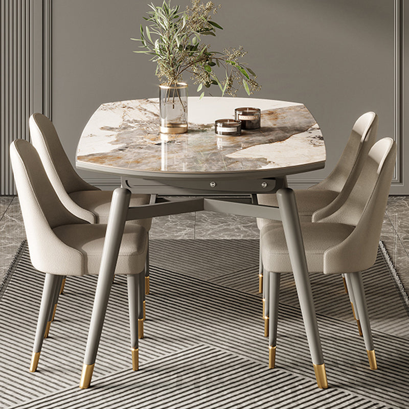 1/5/7 Piece Contemporary Dining Room Table and Chair Set for Home Table & Chair(s) 5 Piece Set Clearhalo 'Dining Room Sets' 'Dining Tables & Seating' 'dining_room_set' 'furn' 'furn_dining_room_set' 'Furniture' 'Kitchen & Dining Furniture' 7747430