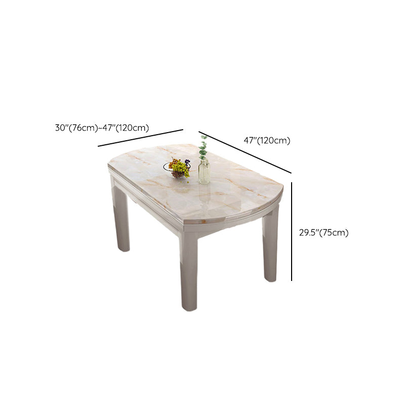 Silla de comedor de 7 piezas y mesa en estilo blanco y contemporáneo