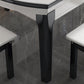 Modern Round Expandable Retractable Stone Top Dining Table with Black Wood Base Clearhalo 'Dining Tables & Seating' 'Dining Tables' 'dining_table' 'furn' 'furn_dining_table' 'Furniture' 'Kitchen & Dining Furniture' 7747482