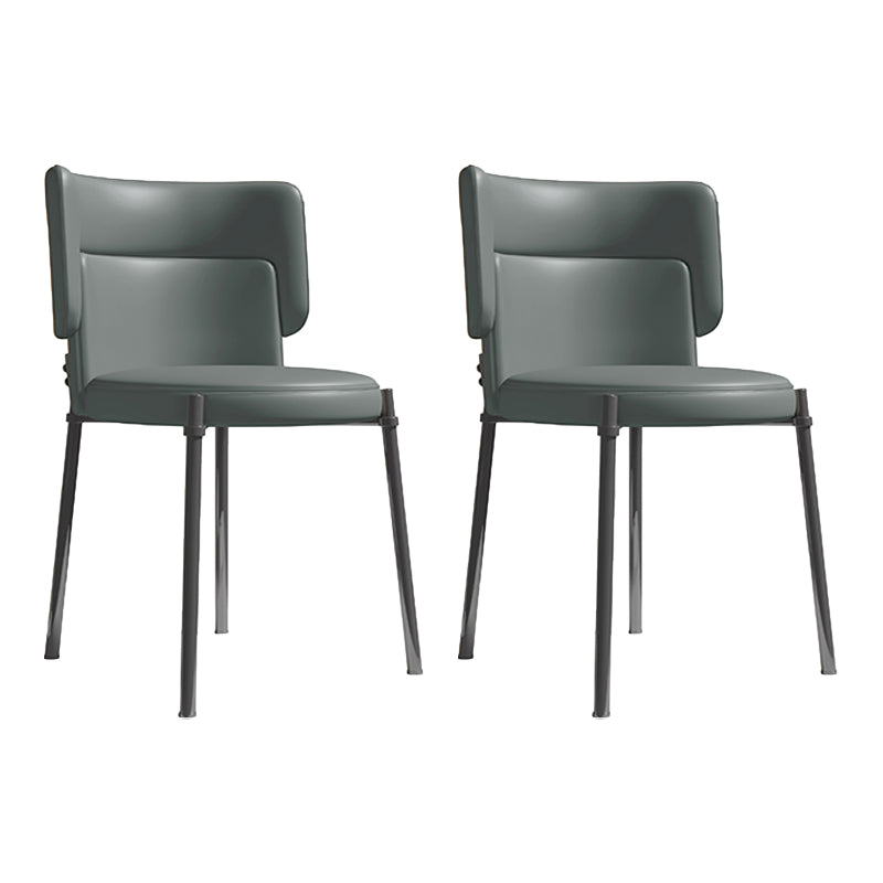 Sedia da pranzo con finta pelle e metallo contemporanea per sala da pranzo