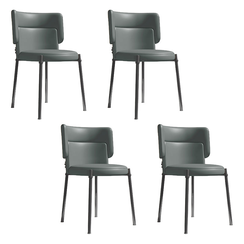 Sedia da pranzo con finta pelle e metallo contemporanea per sala da pranzo