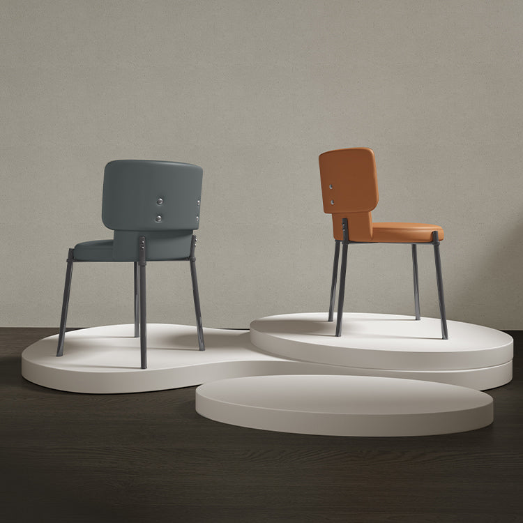 Sedia da pranzo con finta pelle e metallo contemporanea per sala da pranzo