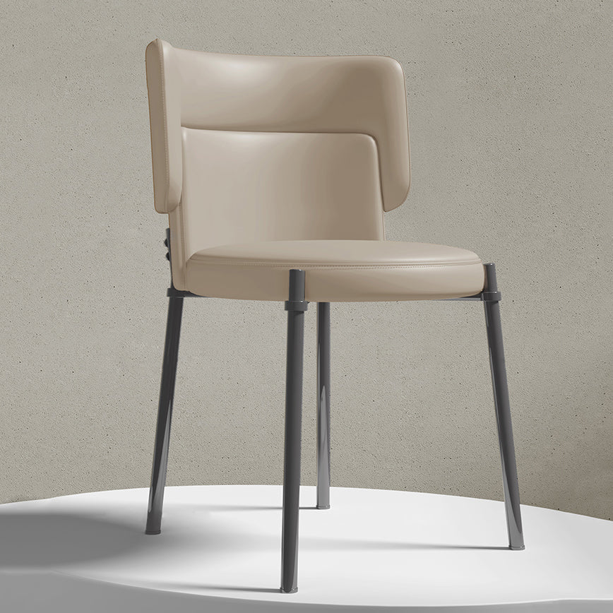 Sedia da pranzo con finta pelle e metallo contemporanea per sala da pranzo