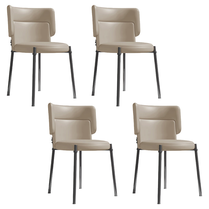 Sedia da pranzo con finta pelle e metallo contemporanea per sala da pranzo