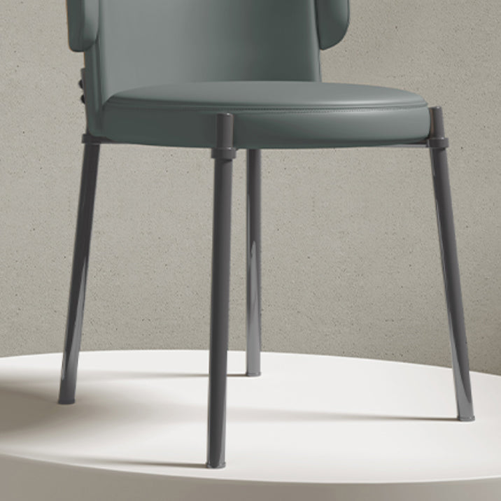 Sedia da pranzo con finta pelle e metallo contemporanea per sala da pranzo