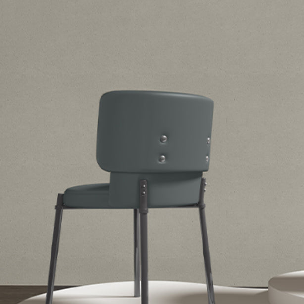 Sedia da pranzo con finta pelle e metallo contemporanea per sala da pranzo