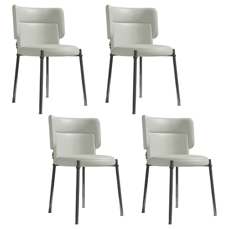 Sedia da pranzo con finta pelle e metallo contemporanea per sala da pranzo