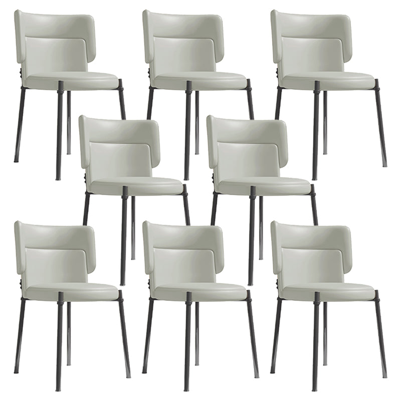 Sedia da pranzo con finta pelle e metallo contemporanea per sala da pranzo
