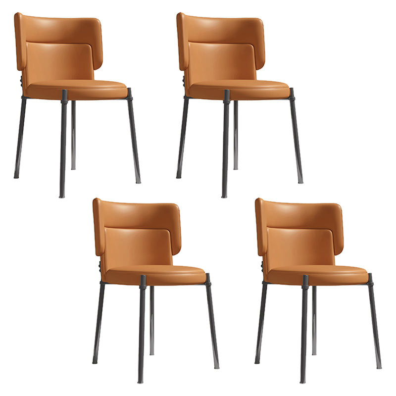 Sedia da pranzo con finta pelle e metallo contemporanea per sala da pranzo
