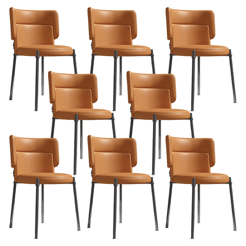 Sedia da pranzo con finta pelle e metallo contemporanea per sala da pranzo