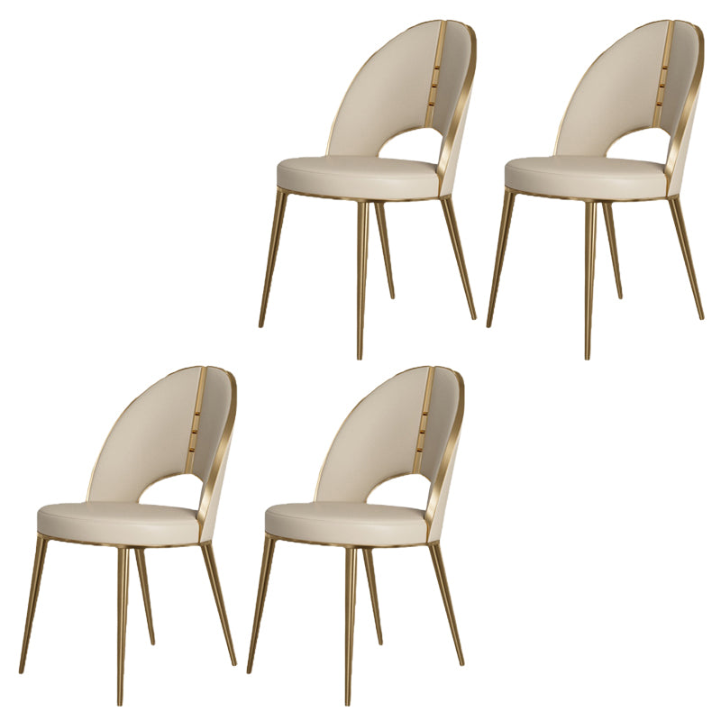 Silla de comedor lateral de cuero sinté de faux contemporáneo interiores