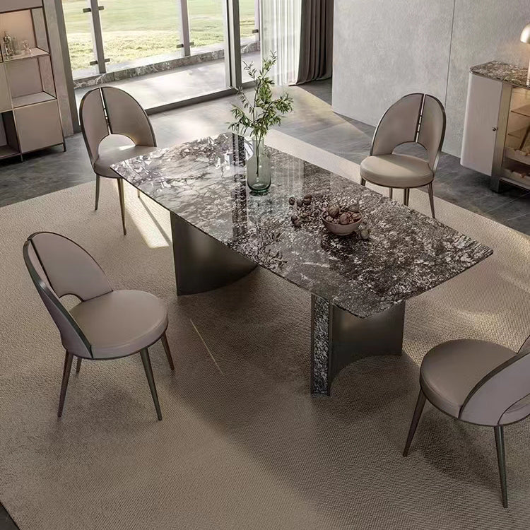 Silla de comedor lateral de cuero sinté de faux contemporáneo interiores