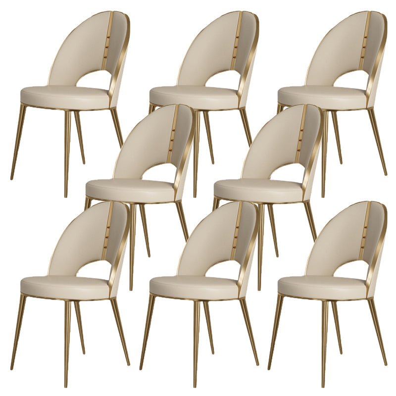 Silla de comedor lateral de cuero sinté de faux contemporáneo interiores