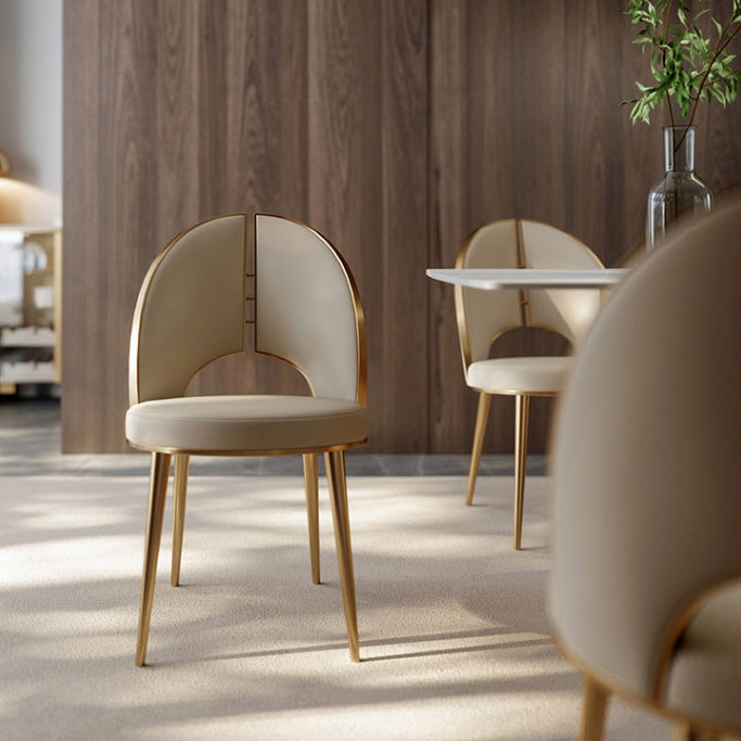 Silla de comedor lateral de cuero sinté de faux contemporáneo interiores
