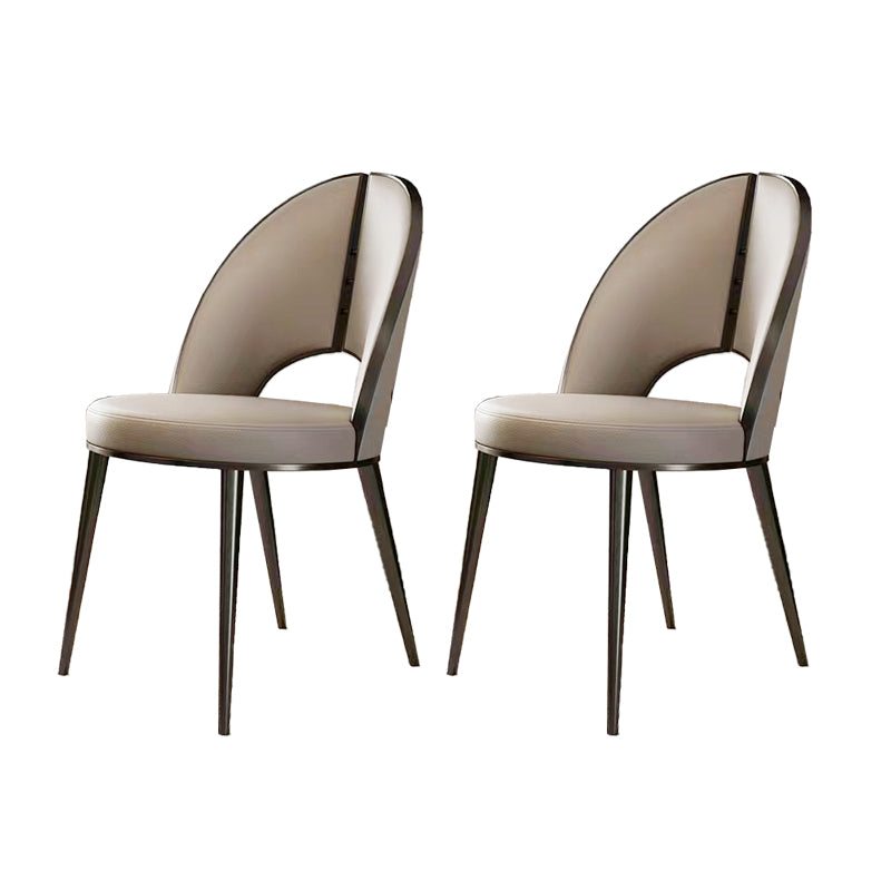 Silla de comedor lateral de cuero sinté de faux contemporáneo interiores
