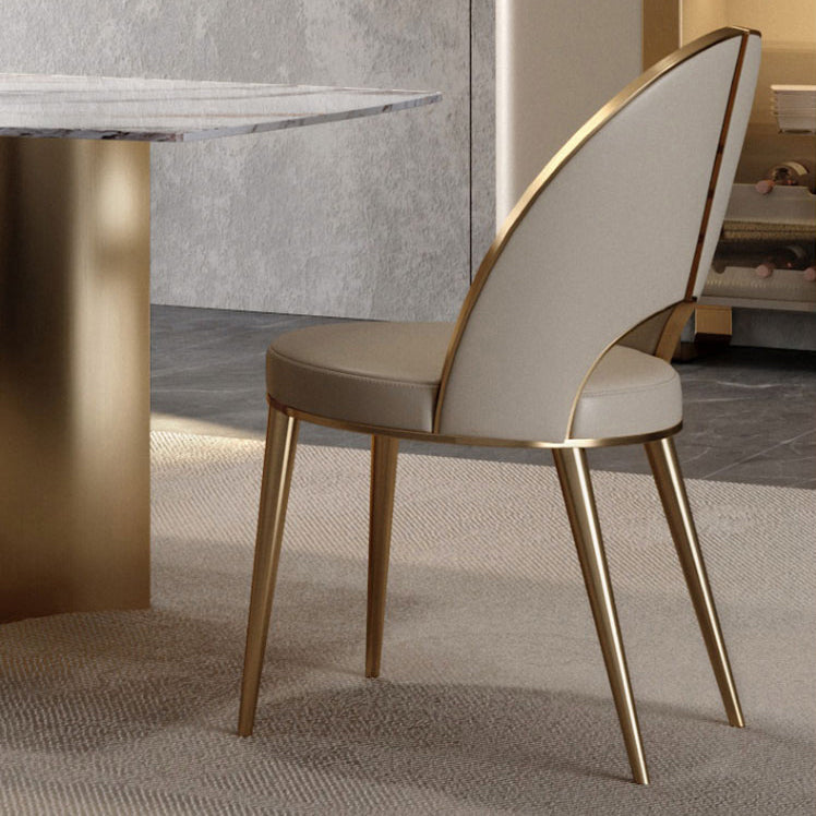 Silla de comedor lateral de cuero sinté de faux contemporáneo interiores