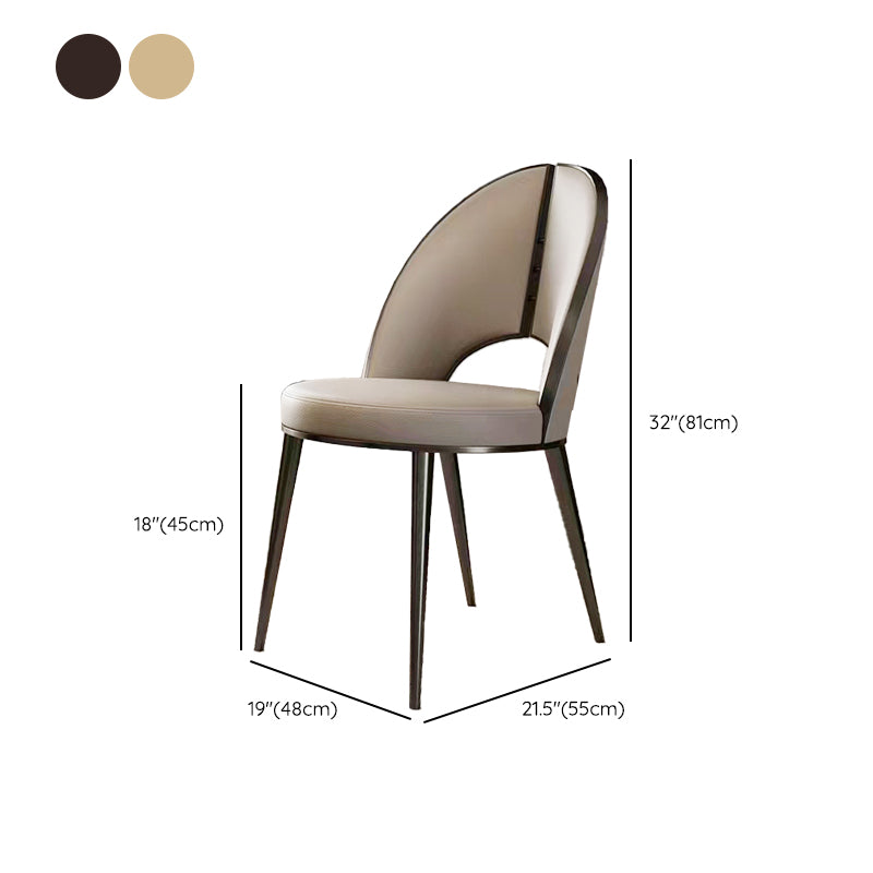 Silla de comedor lateral de cuero sinté de faux contemporáneo interiores
