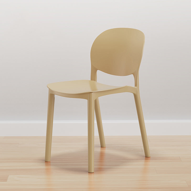 Modern Dining Room Plastic Open Back Stackable Dining Side Chair Camel 1 Piece Clearhalo 'Dining Chairs' 'Dining Tables & Seating' 'dining_chair' 'furn' 'furn_dining_chair' 'Furniture' 'Kitchen & Dining Furniture' 7747615